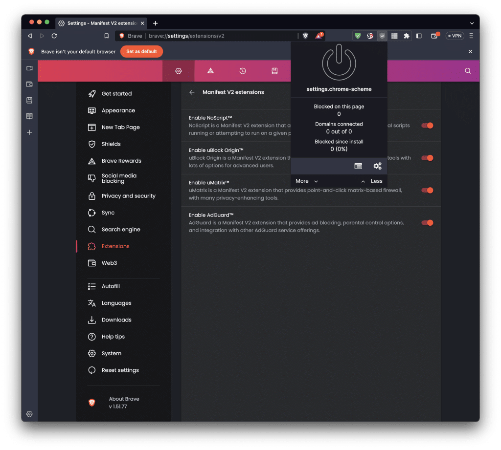 How to Enable Manifest V2 extensions MacOS