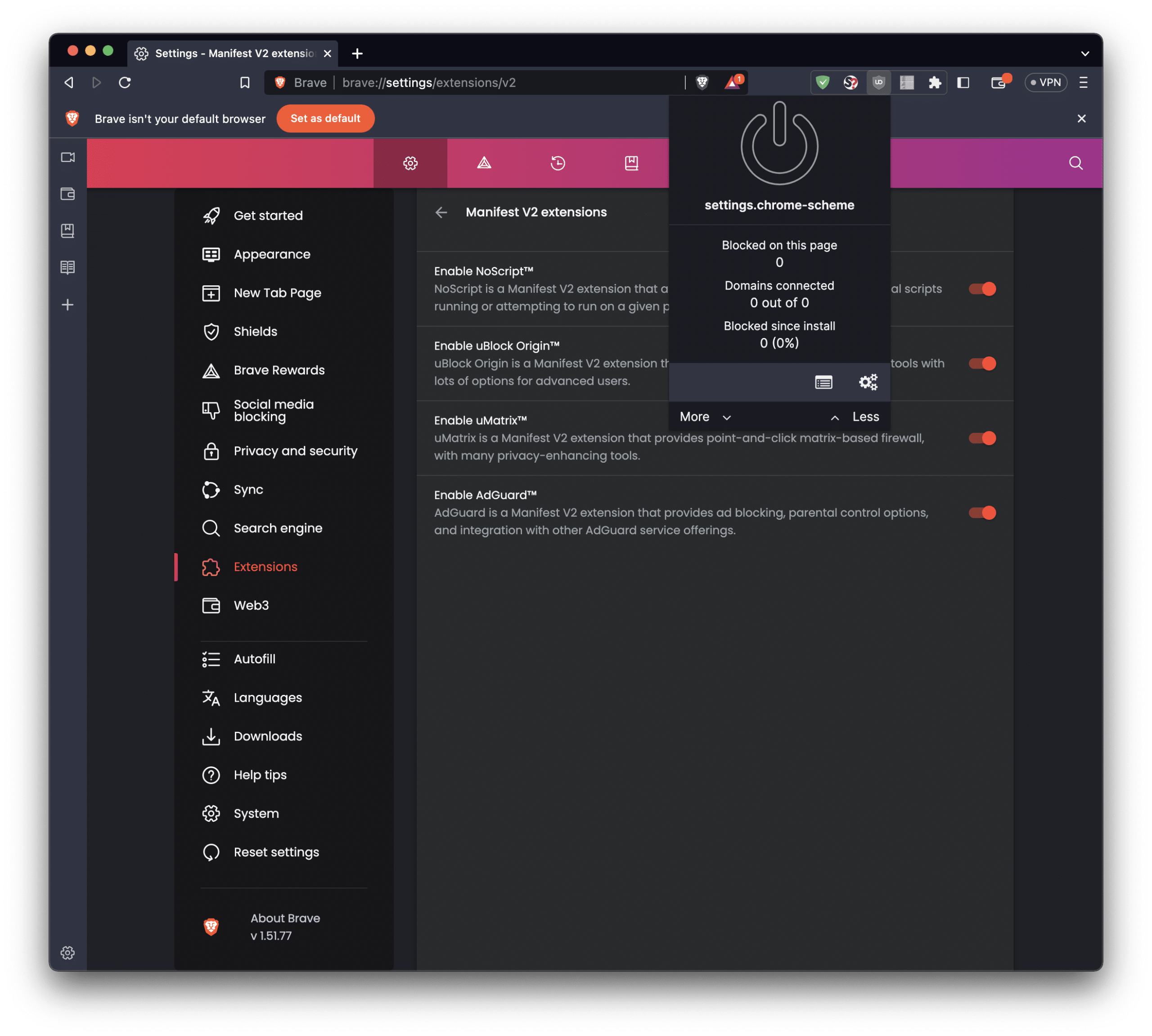 How to Enable Manifest V2 extensions MacOS